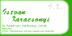 istvan karacsonyi business card
