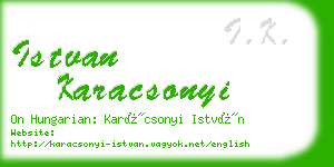 istvan karacsonyi business card
